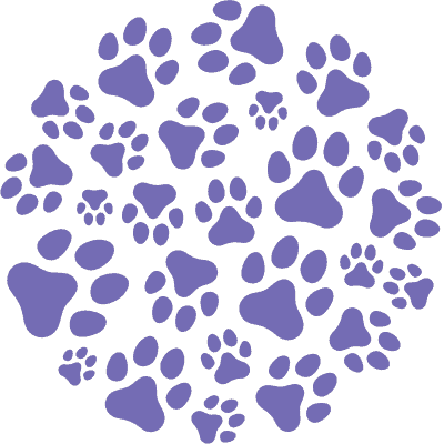 paw prints in circle